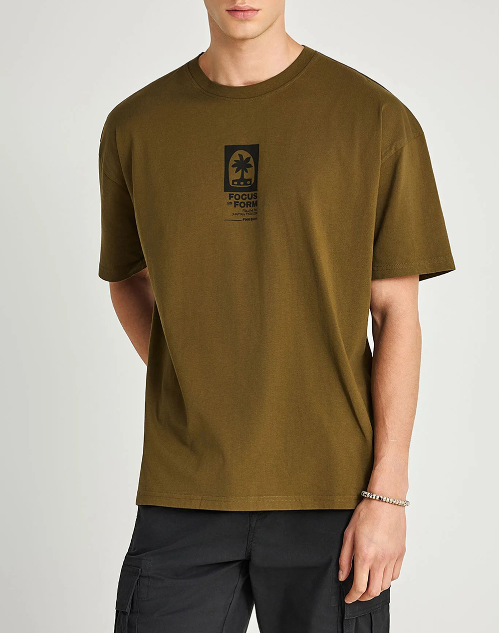 Funky Buddha T Shirts Ανδρας Ρουχα Μπλουζες T Shirt Khaki Βαμβακι Fbm013 056 04 Dusty Olive