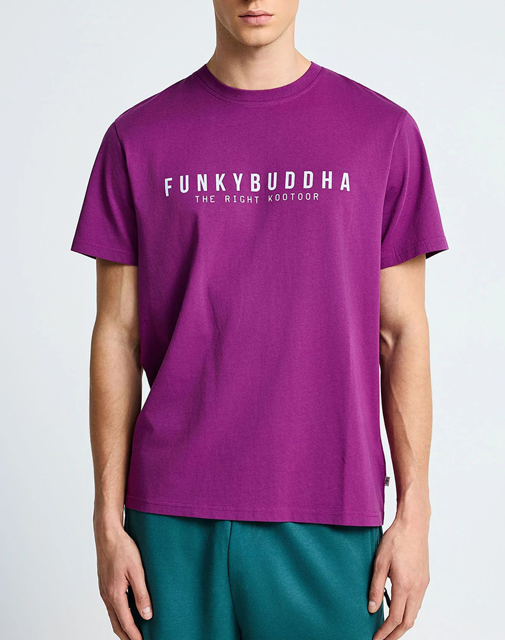 Funky Buddha T Shirts Ανδρας Ρουχα Μπλουζες T Shirt Violet Βαμβακι Fbm013 011 04 Wood Violet
