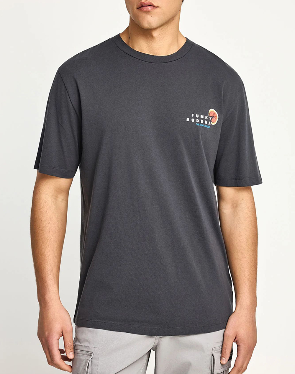 Funky Buddha T Shirts Ανδρας Ρουχα Μπλουζες T Shirt Gray Βαμβακι Fbm013 087 04 Anthracite
