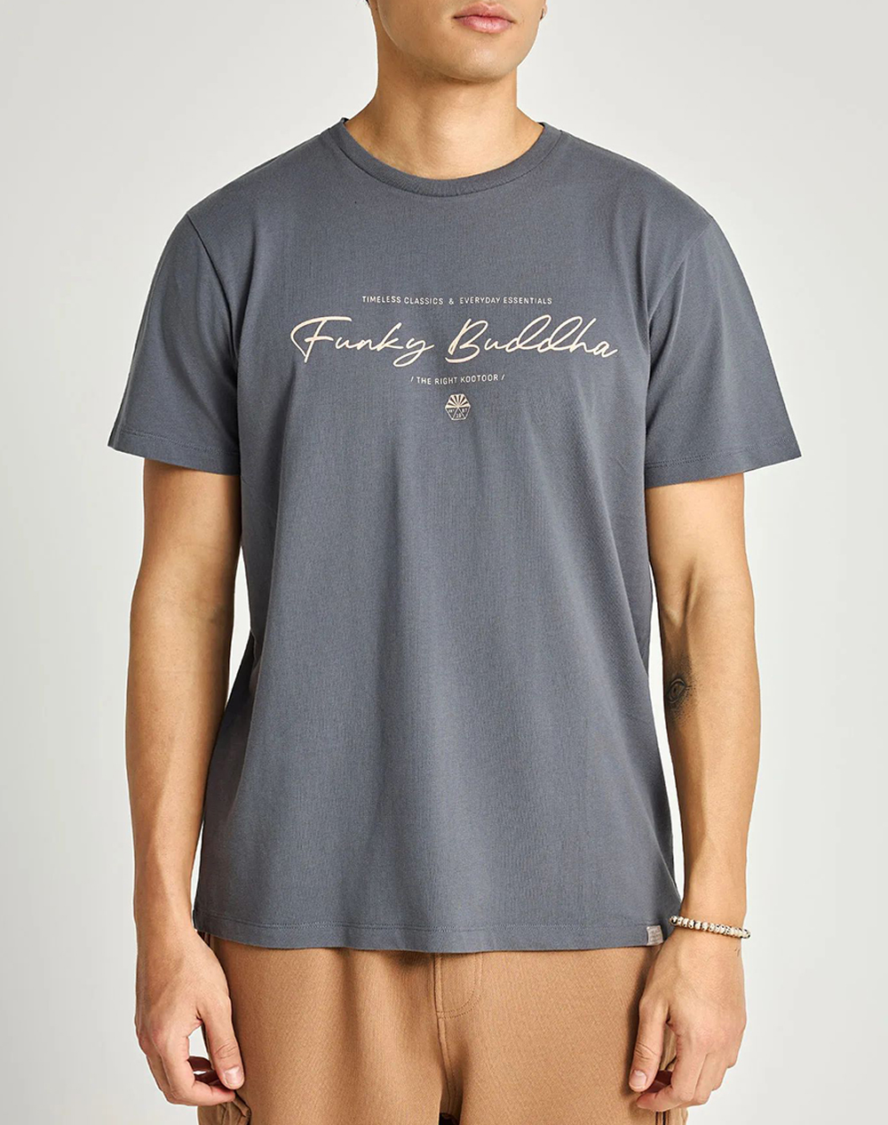 Funky Buddha T Shirts Ανδρας Ρουχα Μπλουζες T Shirt Darkgray Βαμβακι Fbm013 022 04 Dk Grey