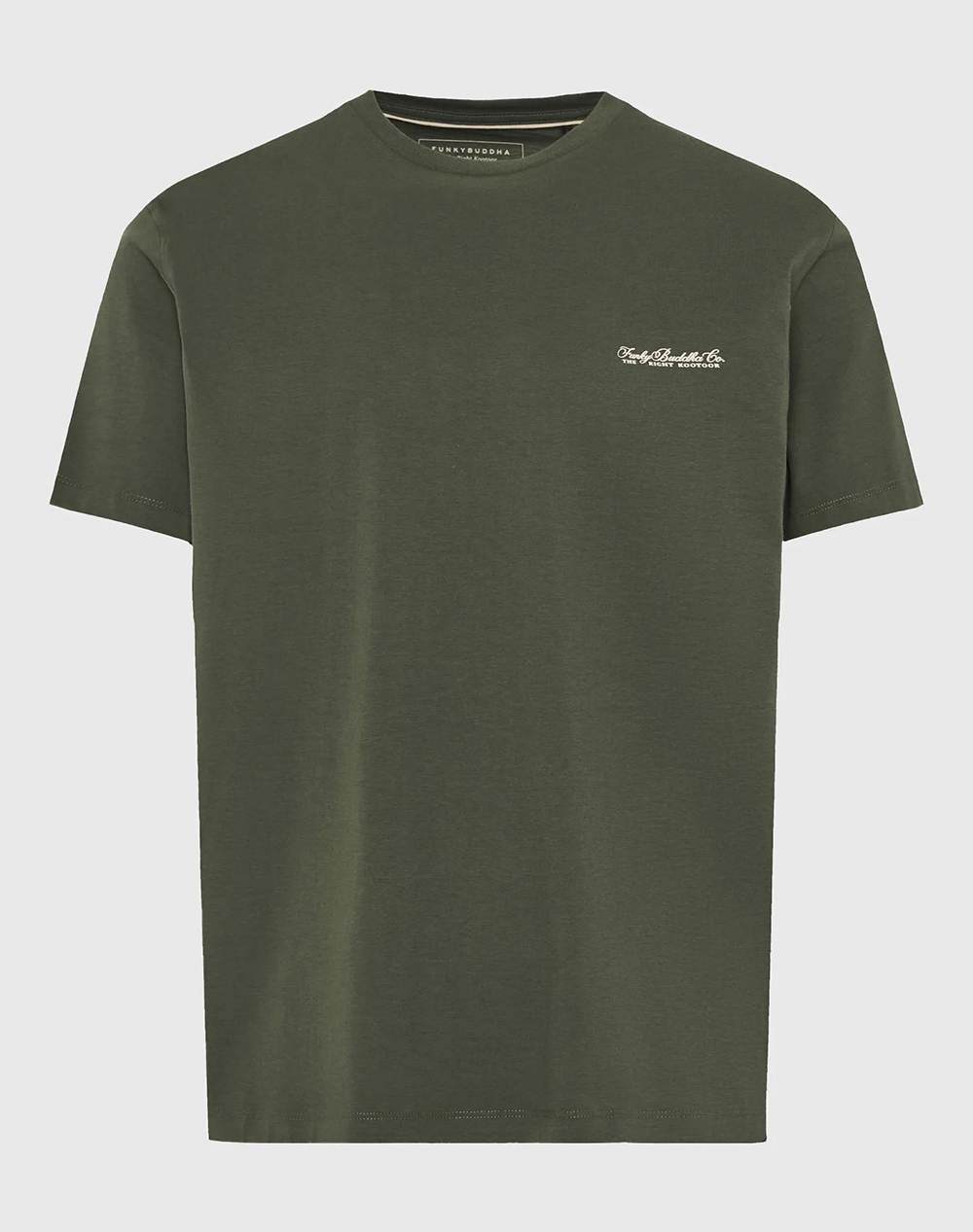 Funky Buddha T Shirts Ανδρας Ρουχα Μπλουζες T Shirt Khaki Βαμβακι Fbm013 001 04 Deep Forest