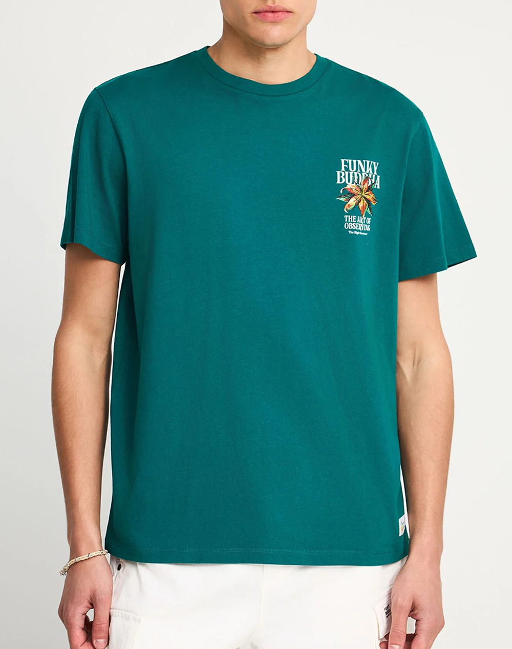 Funky Buddha T Shirts Ανδρας Ρουχα Μπλουζες T Shirt Turquoise Βαμβακι Fbm013 075 04 Deep Lake