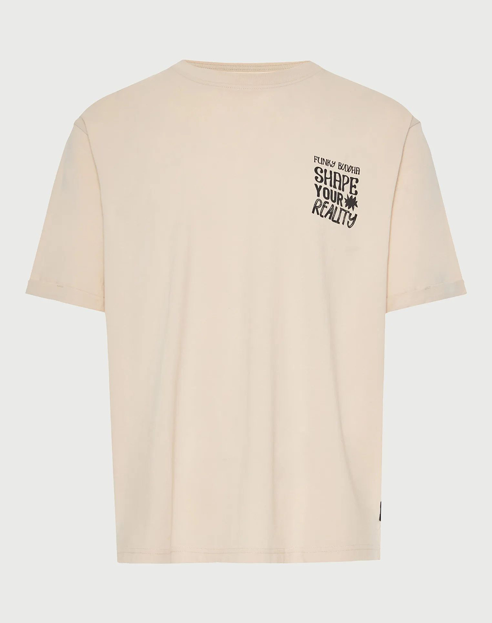 Funky Buddha Fbm013 049 04 Ανδρική Μπλούζα Κοντό Μανίκι Και Τύπωμα Ανδρας Ρουχα Μπλουζες T Shirt Cream Βαμβακι Fbm013 049 04 Cloud Cream