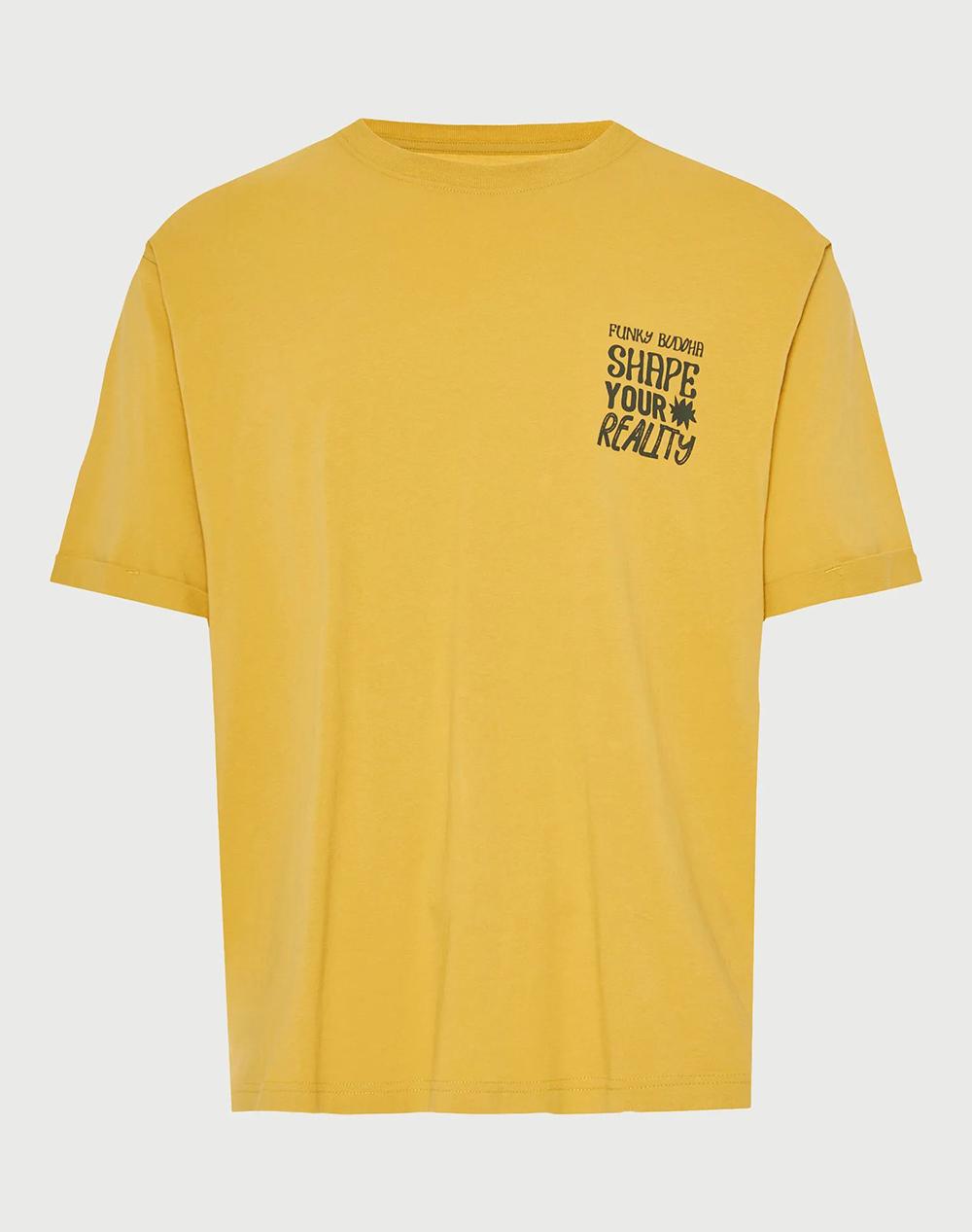 Funky Buddha Fbm013 049 04 Ανδρική Μπλούζα Κοντό Μανίκι Και Τύπωμα Ανδρας Ρουχα Μπλουζες T Shirt Yellow Βαμβακι Fbm013 049 04 Oil Yellow