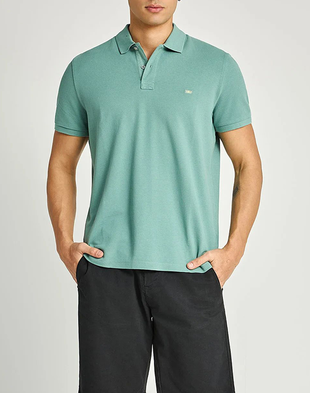 Funky Buddha Polo Shirts Ανδρας Ρουχα Μπλουζες Polo Cyan Βαμβακι Fbm013 001 11 Green Lake
