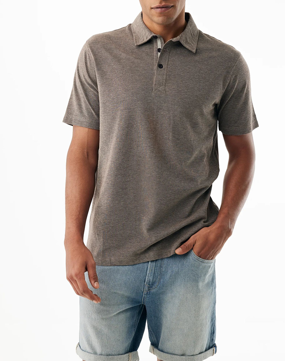 Mexx End On End Pique Polo Ανδρας Ρουχα Μπλουζες Polo Chocolate Βαμβακι Mf007101061M 191110