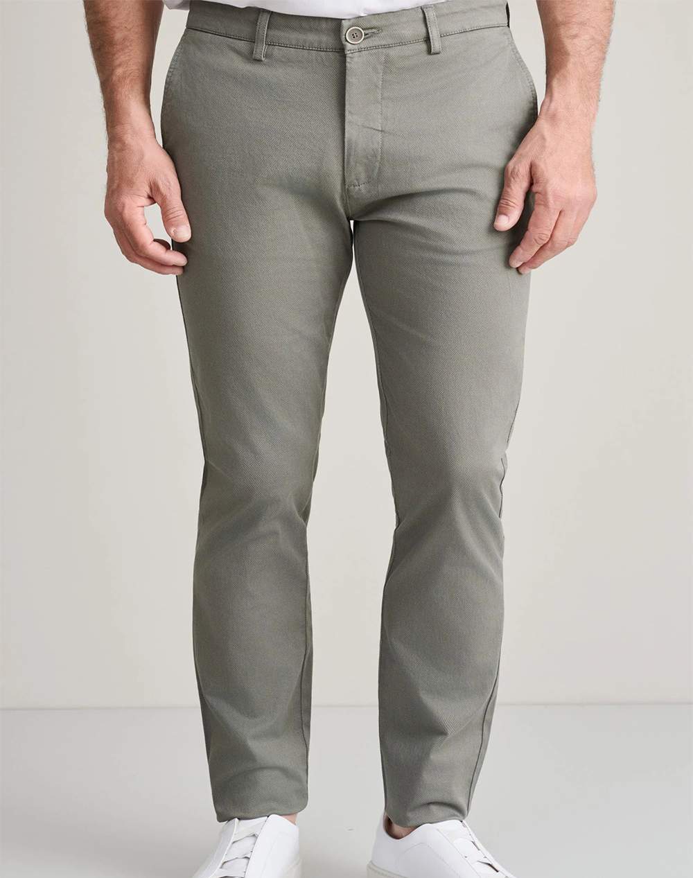 Navy&Green Παντελονι Απιετο Modern Fit Ανδρας Ρουχα Παντελονια Chinos Gray Βαμβακιμε Ελασταν 24Ag.1003Mfa/243 Quartz