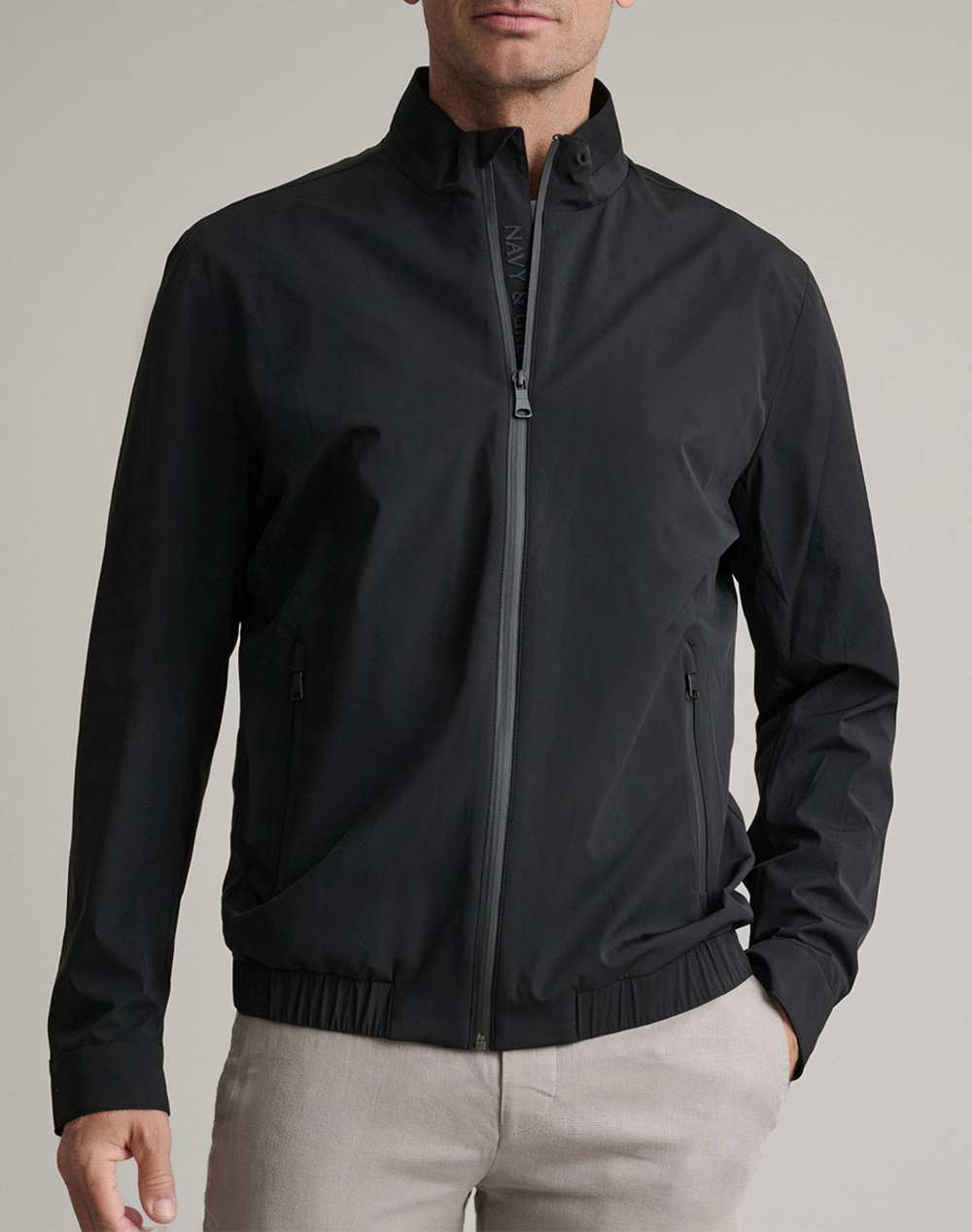 Navy&Green Τζακετ Ανδρας Ρουχα Πανωφορια Μπουφαν Black Με Ελασταν,Συνθετικο 24Hs.032 Midnight Black - Koolfly