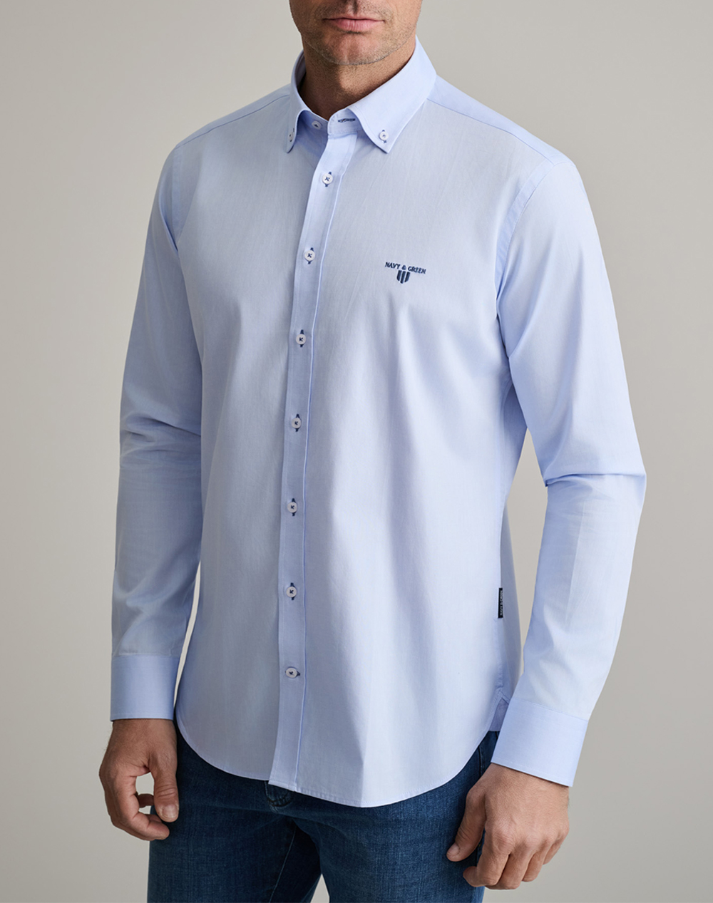 Navy&Green Πουκαμισο Comfort Fit Ανδρας Ρουχα Πουκαμισα Lightblue Βαμβακι 24Ng.Sd138/1B.2 Starlight Blue