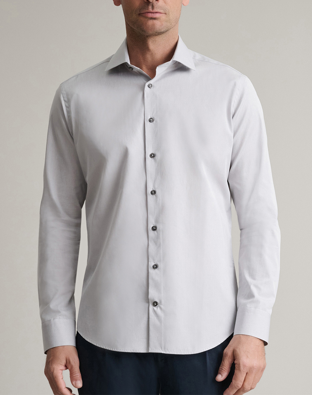 Navy&Green Πουκαμισο Comfort Fit Ανδρας Ρουχα Πουκαμισα Lightgray Βαμβακι 24Ng.B407/Ngm Light Grey