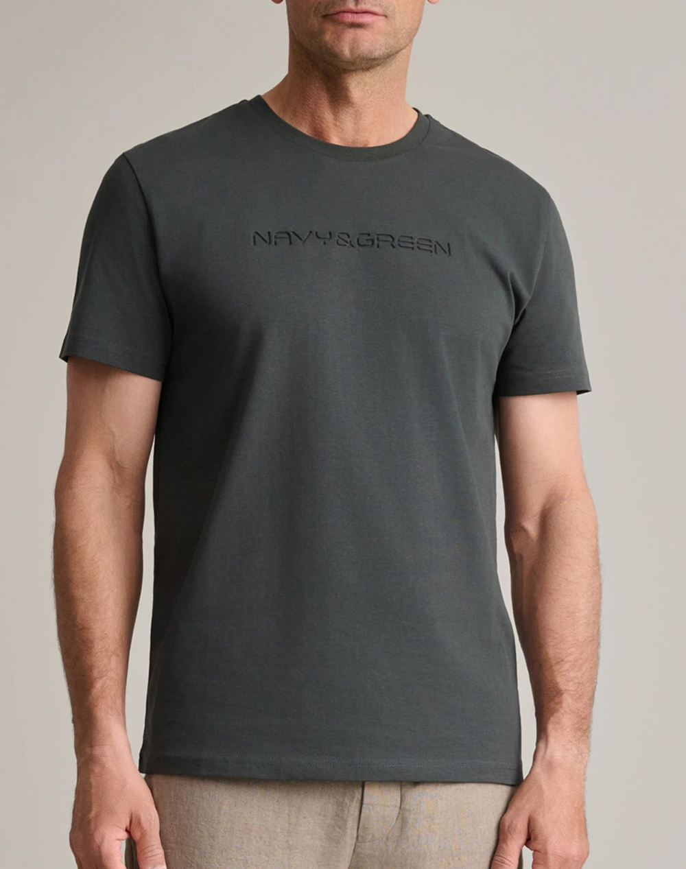 Navy&Green Μπλουζα Λαιμοκοψη Ανδρας Ρουχα Μπλουζες T Shirt Mixed Βαμβακι 24Tu.346/7R Deepest Green