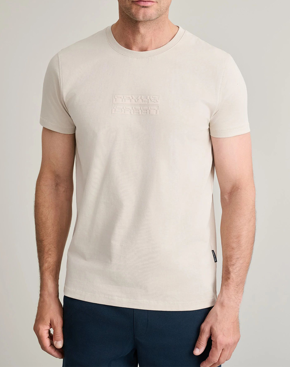 Navy&Green Μπλουζα Λαιμοκοψη Ανδρας Ρουχα Μπλουζες T Shirt Biege Βαμβακι 24Tu.346/8R Pearled Ivory