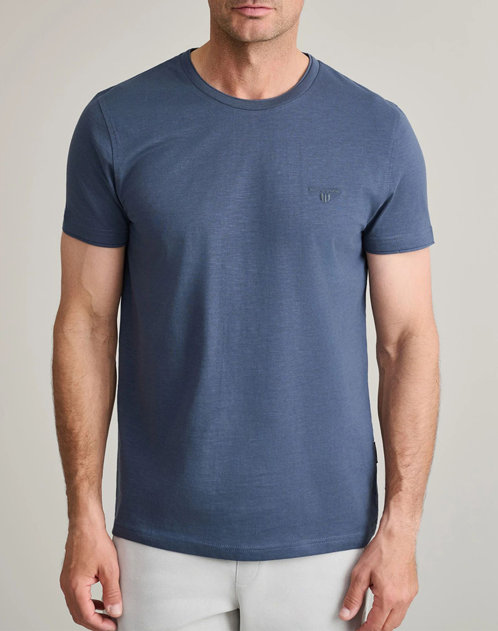 Navy&Green Μπλουζα Λαιμοκοψη Ανδρας Ρουχα Μπλουζες T Shirt Blue Βαμβακι 24Tu.323/6P.2 Orion Blue