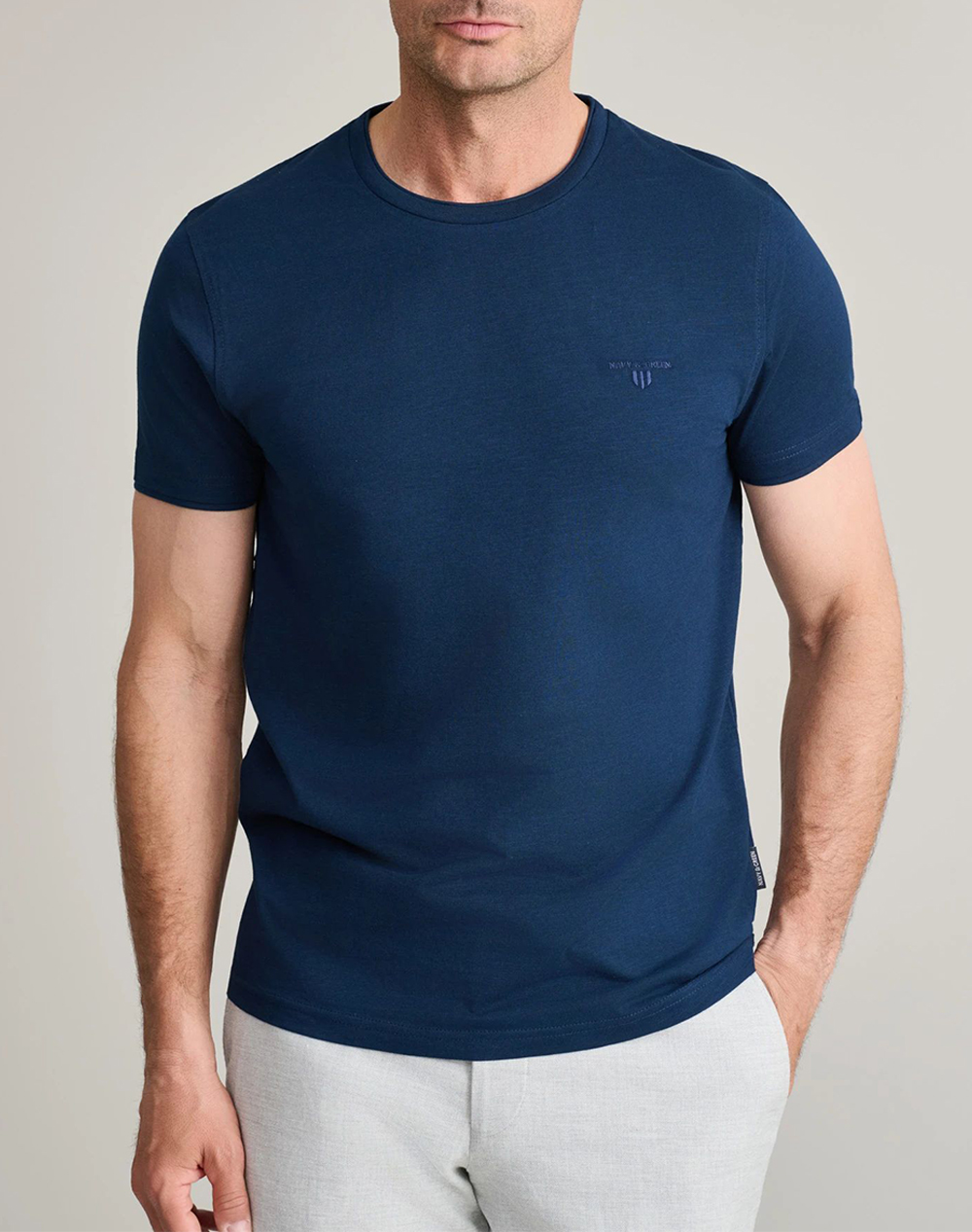 Navy&Green Μπλουζα Λαιμοκοψη Ανδρας Ρουχα Μπλουζες T Shirt Darkblue Βαμβακι 24Tu.323/6P.2 Dark Blue