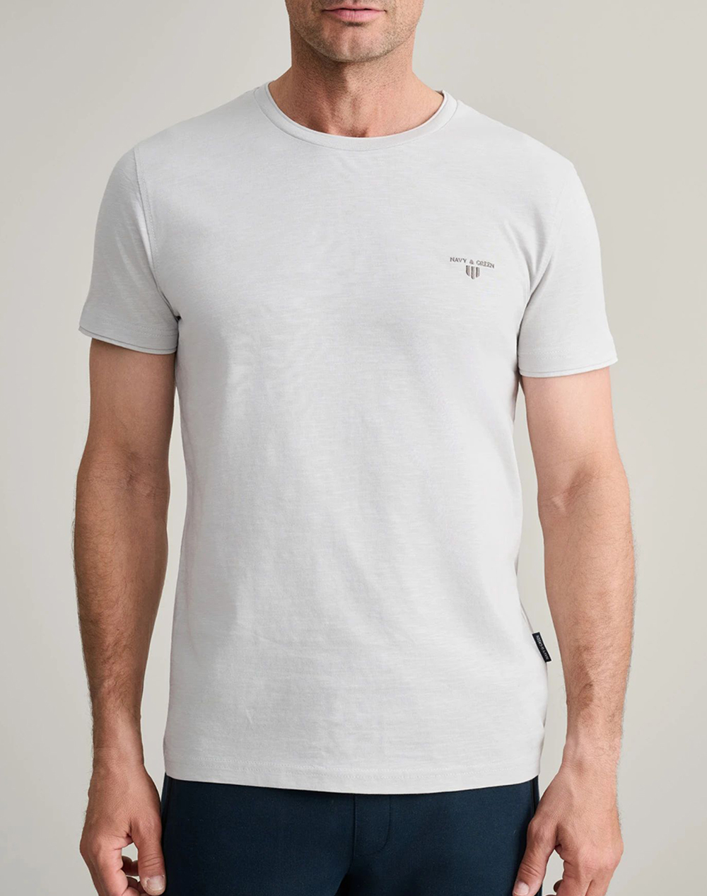 Navy&Green Μπλουζα Λαιμοκοψη Ανδρας Ρουχα Μπλουζες T Shirt Ecru Βαμβακι 24Tu.323/6P.2 Ice