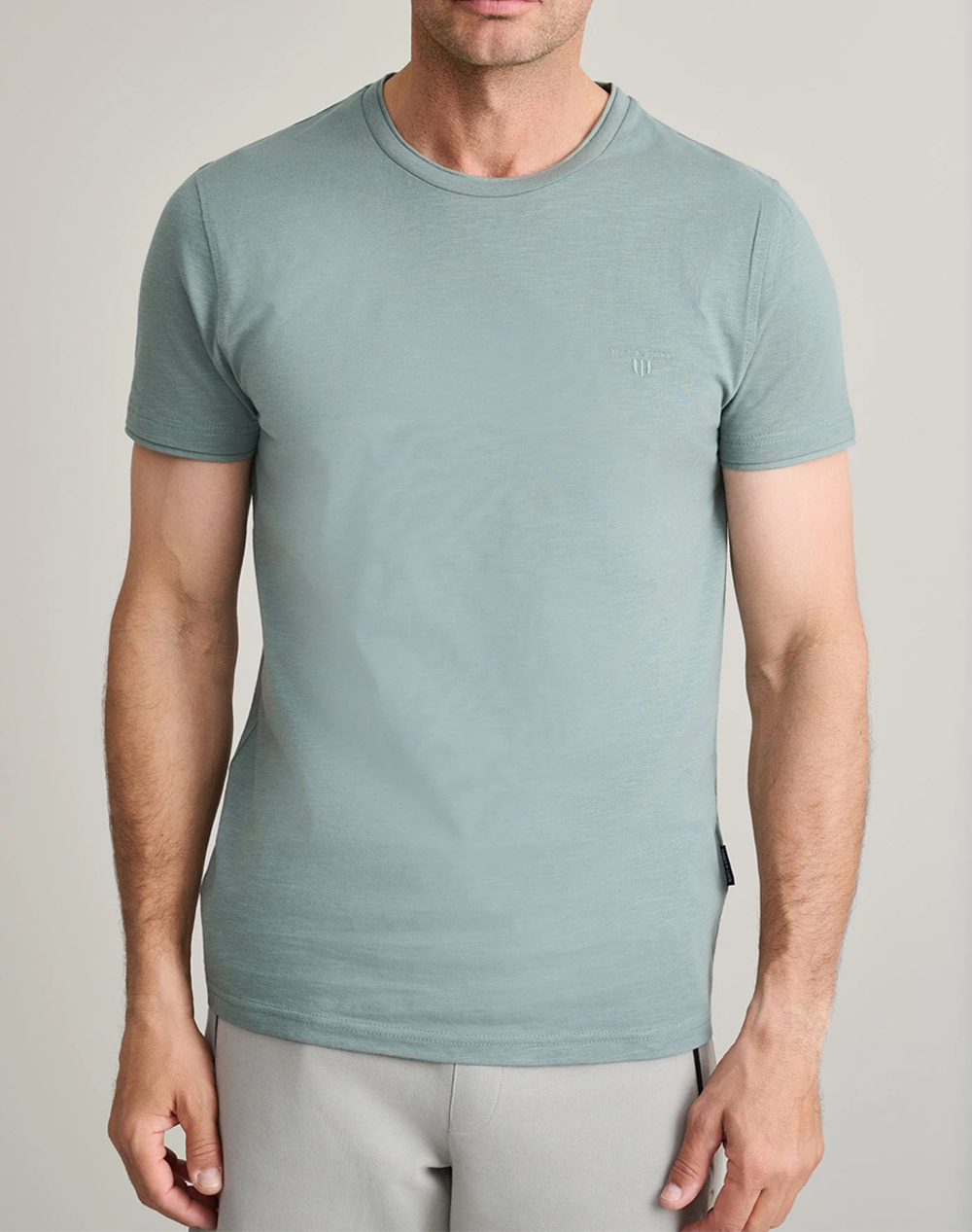 Navy&Green Μπλουζα Λαιμοκοψη Ανδρας Ρουχα Μπλουζες T Shirt Mintgreen Βαμβακι 24Tu.323/6P.2 Stormy Sea