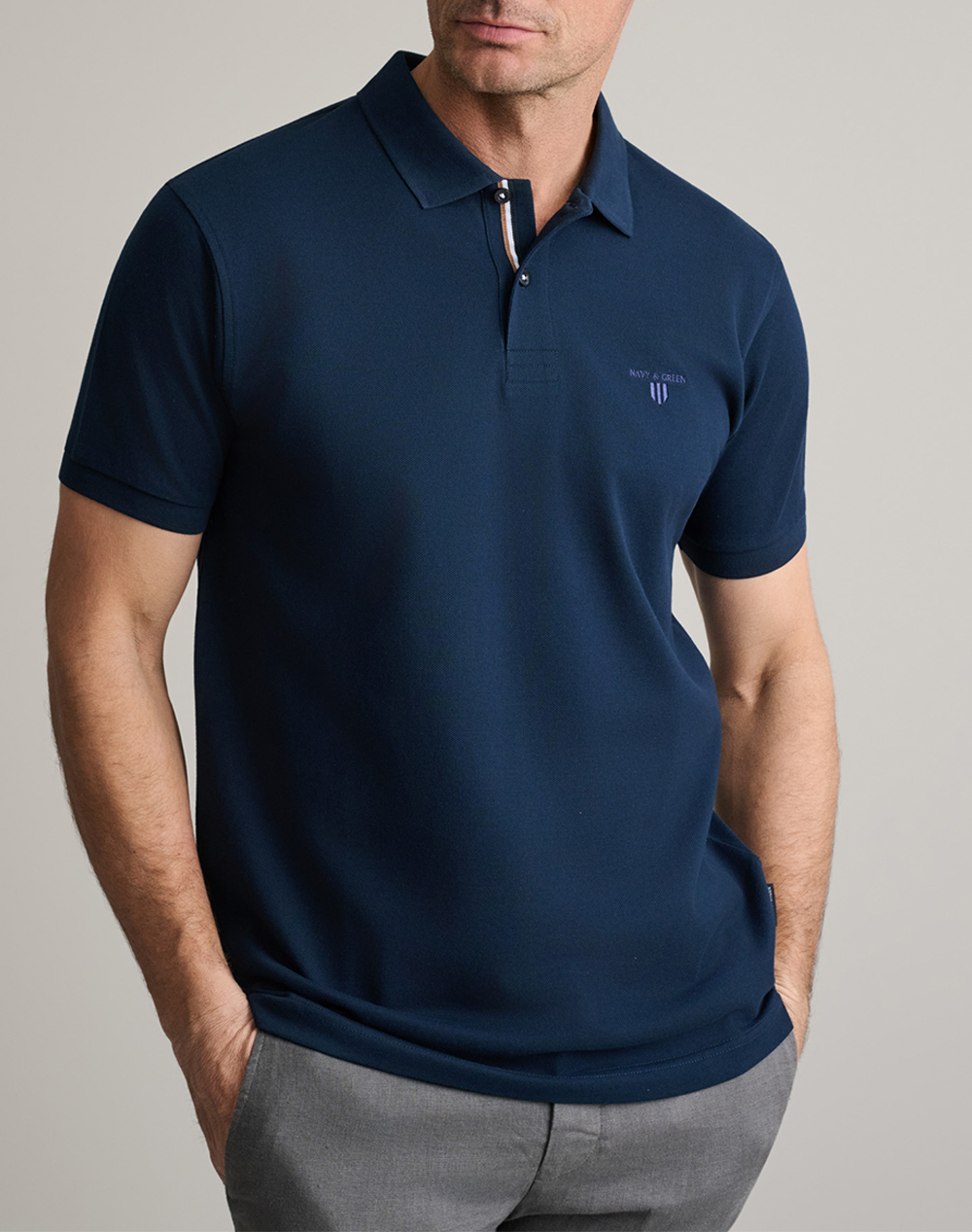 Navy&Green Μπλουζα Πολο Ανδρας Ρουχα Μπλουζες Polo Darkblue Βαμβακι 24Ey.021/Pl.1 Dark Blue - Koolfly