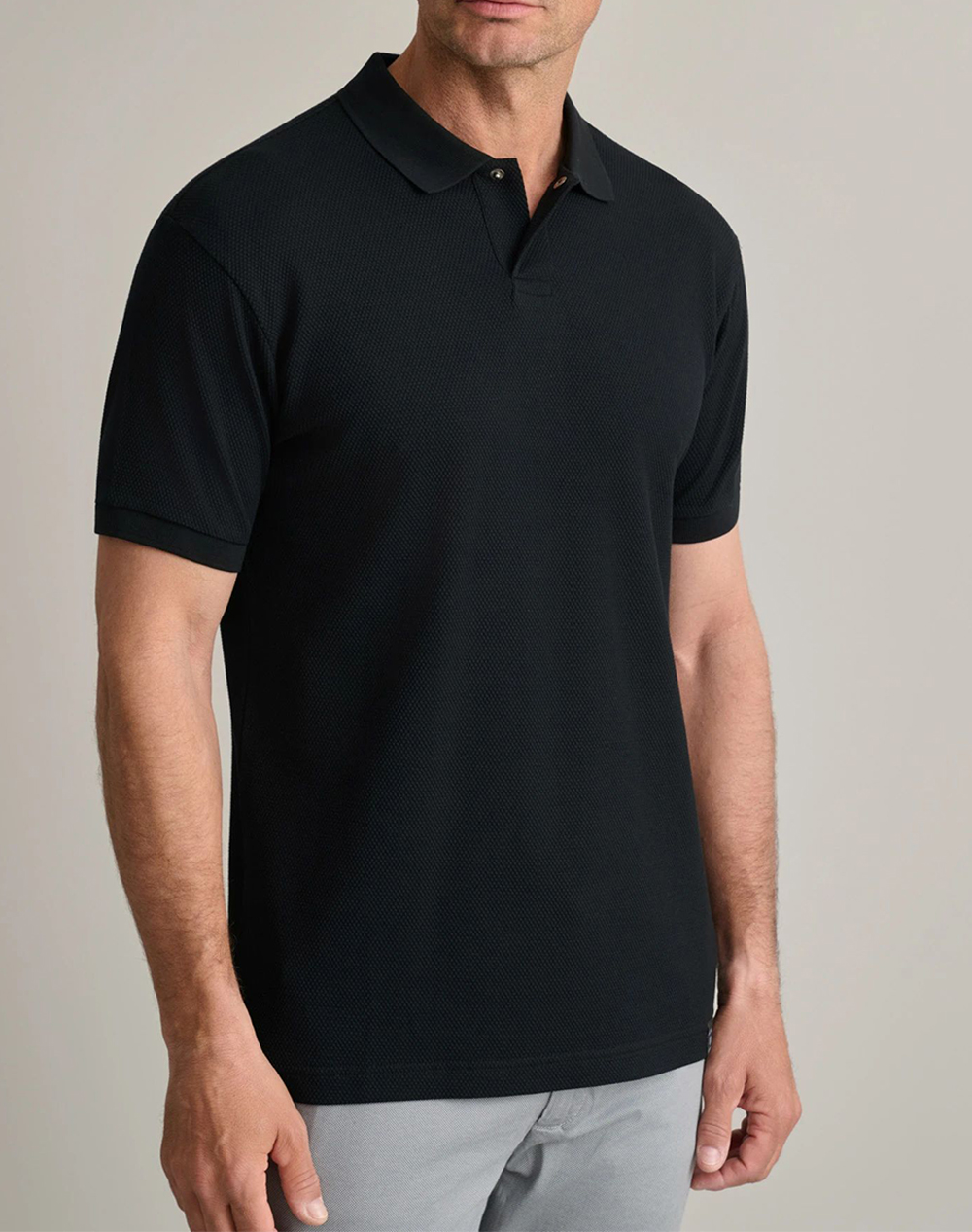 Navy&Green Μπλουζα Πολο Ανδρας Ρουχα Μπλουζες Polo Black Βαμβακιμε Ελασταν 24Ey.022/Pl Black