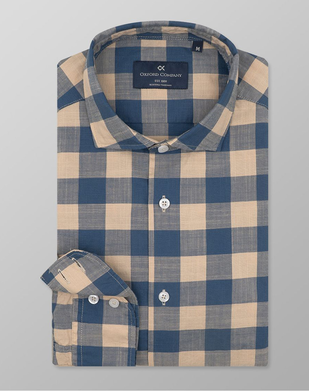 Oxford Company Romeo Slim Fit Πουκαμισο Ανδρας Ρουχα Πουκαμισα Blue Βαμβακι F131 Rz21.03 03 - Koolfly