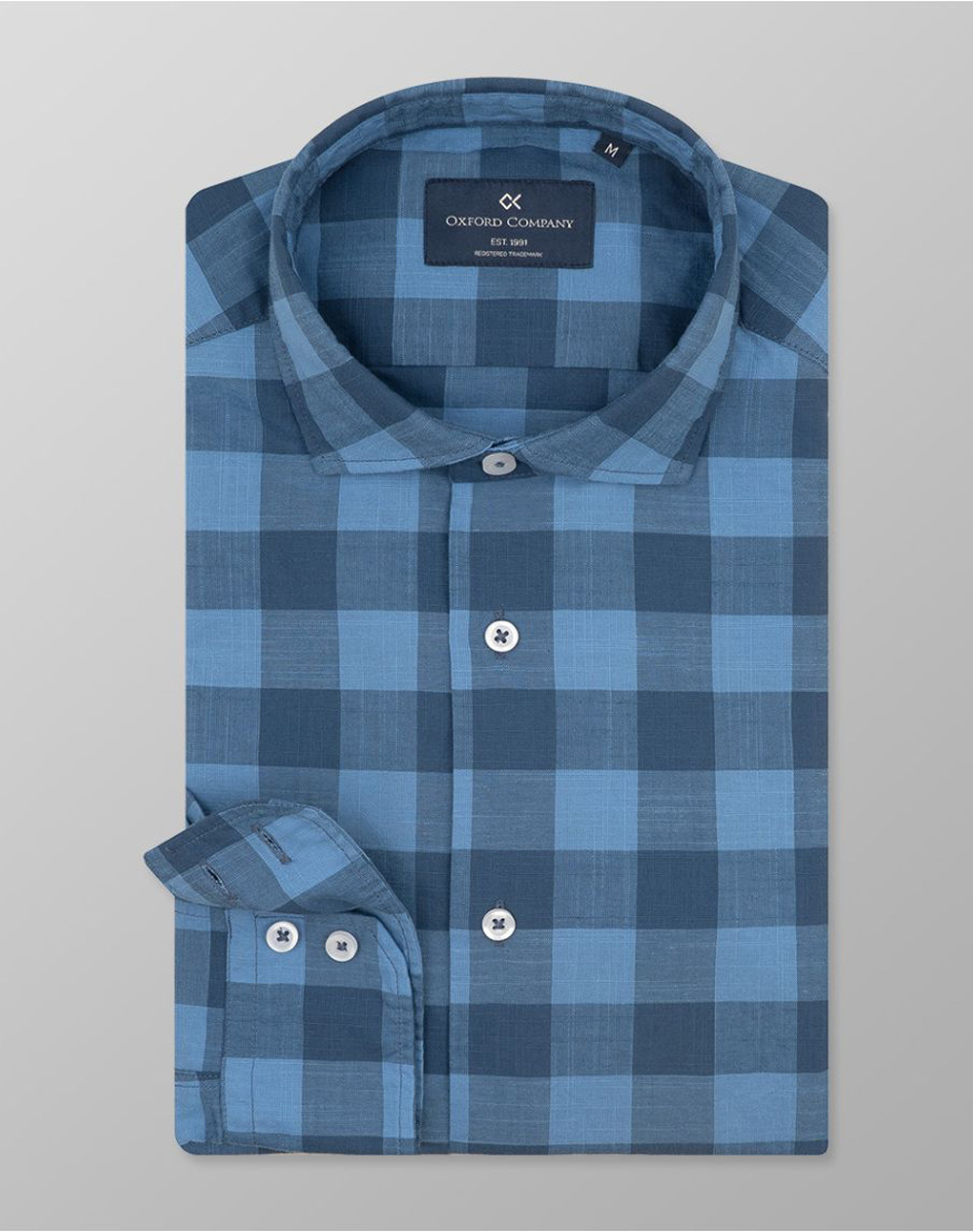 Oxford Company Romeo Slim Fit Πουκαμισο Ανδρας Ρουχα Πουκαμισα Blue Βαμβακι F131 Rz21.01 01 - Koolfly