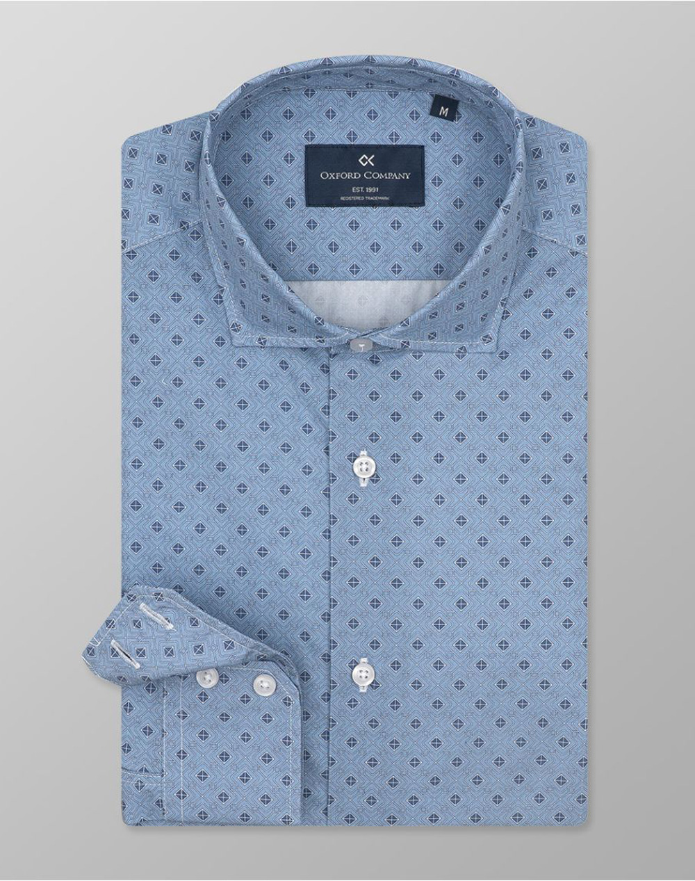 Oxford Company Romeo Slim Fit Πουκαμισο Ανδρας Ρουχα Πουκαμισα Lightblue Βαμβακι M160 Rz21.01 01