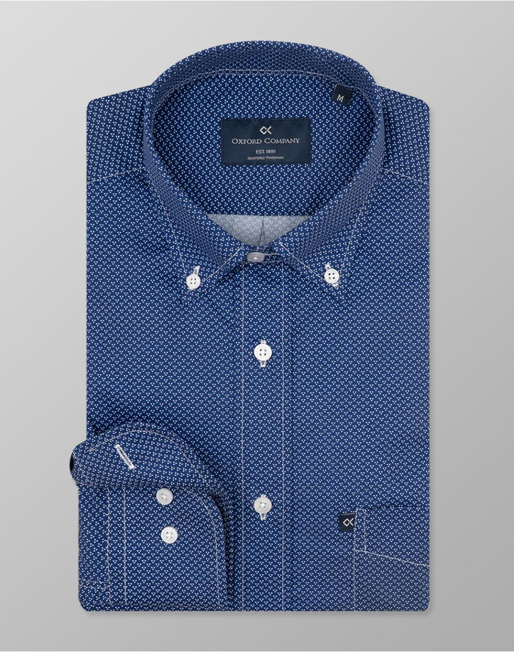Oxford Company Button Down Πουκαμισο Ανδρας Ρουχα Πουκαμισα Blue Βαμβακι M162 Bz10.02 02 - Koolfly