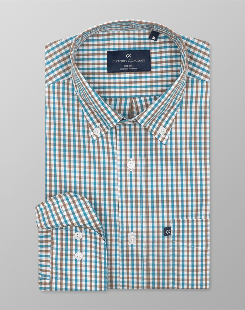 Oxford Company Button Down Πουκαμισο Ανδρας Ρουχα Πουκαμισα Multi Βαμβακιμε Ελασταν M135 Bz10.02 02