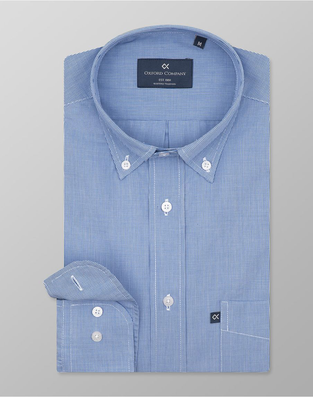 Oxford Company Button Down Πουκαμισο Ανδρας Ρουχα Πουκαμισα Blue Βαμβακι M134 Bz10.01 01