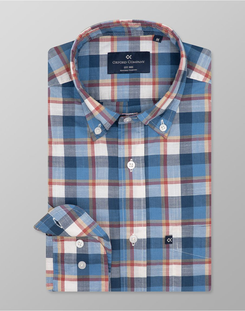 Oxford Company Button Down Bambaki Υποκαμισο Ανδρας Ρουχα Πουκαμισα Multi Βαμβακι F130 Bz10.01 01