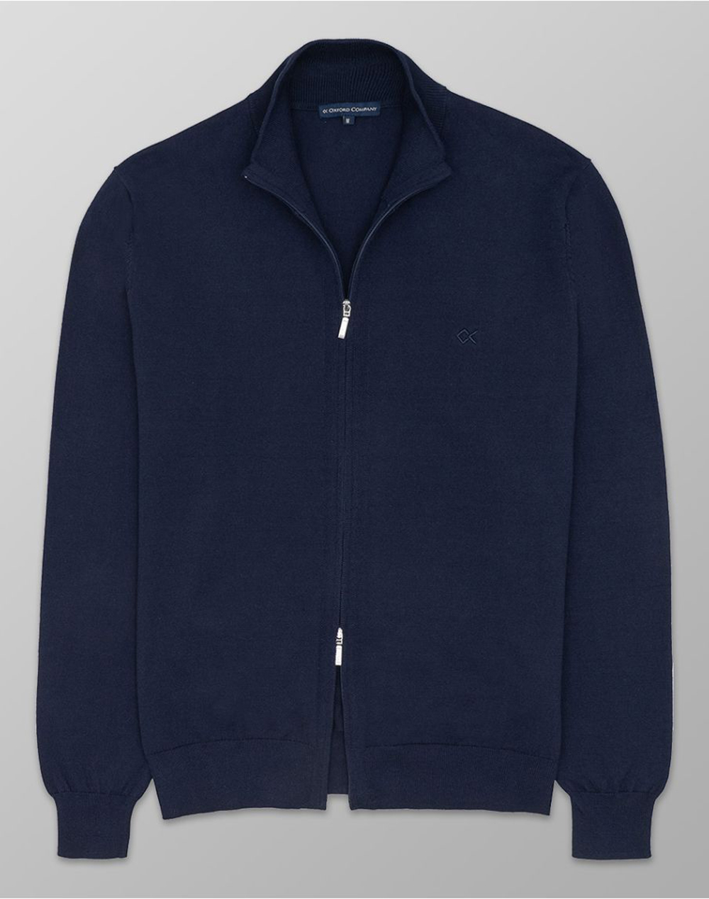 Oxford Company Cardigan Zip Cotton Πλεκto Ανδρας Ρουχα Ζακετες Πλεκτες Ζακετες Darkblue Βαμβακι X410 Jz60.01 01