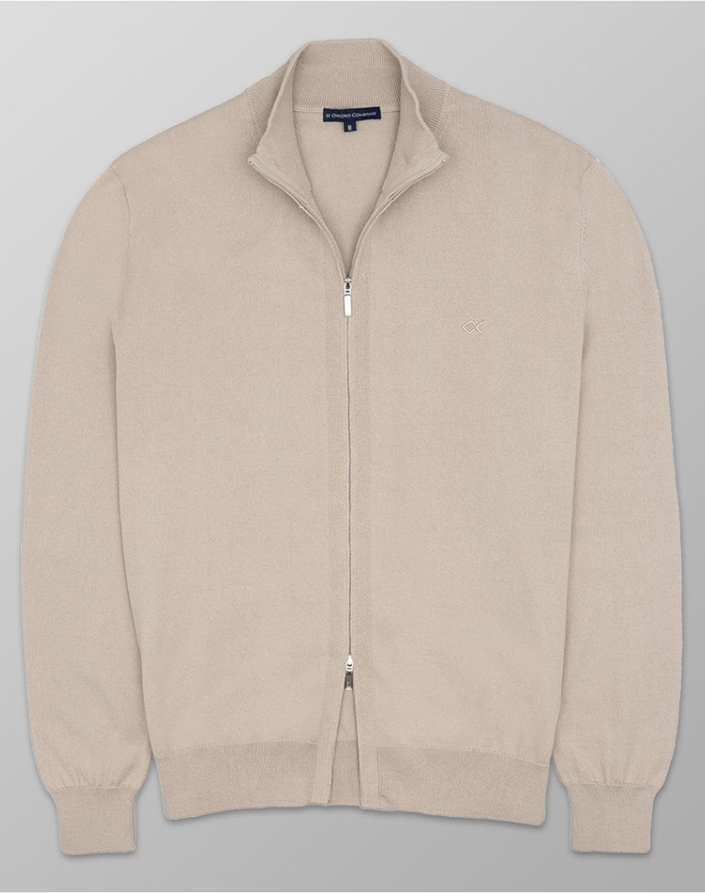 Oxford Company Cardigan Zip Cotton Πλεκto Ανδρας Ρουχα Ζακετες Πλεκτες Ζακετες Biege Βαμβακι X410 Jz60.02 02