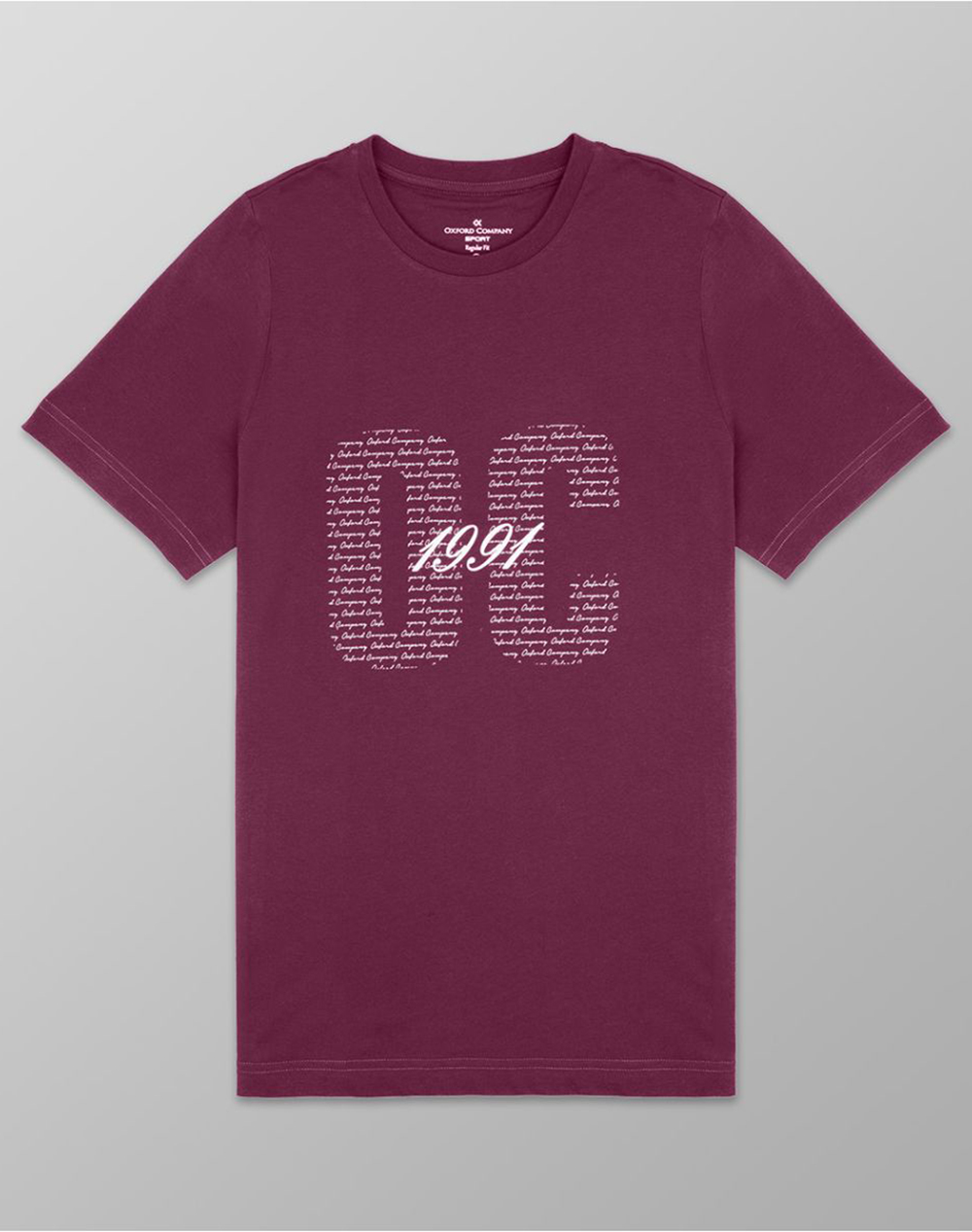 Oxford Company College Km Βαμβακι Μπλουζα Ανδρας Ρουχα Μπλουζες T Shirt Redwine Βαμβακι K503 Mz20.20 20