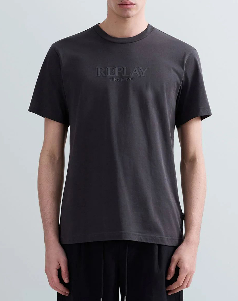 Replay Μακω Ανδρας Ρουχα Μπλουζες T Shirt Darkgray Βαμβακι M3341 .000.2660 293