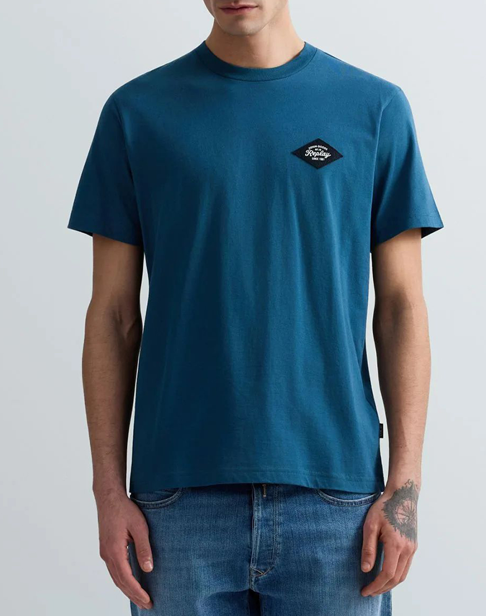 Replay Μακω Ανδρας Ρουχα Μπλουζες T Shirt Petrol Βαμβακι M3368 .000.23732P 789