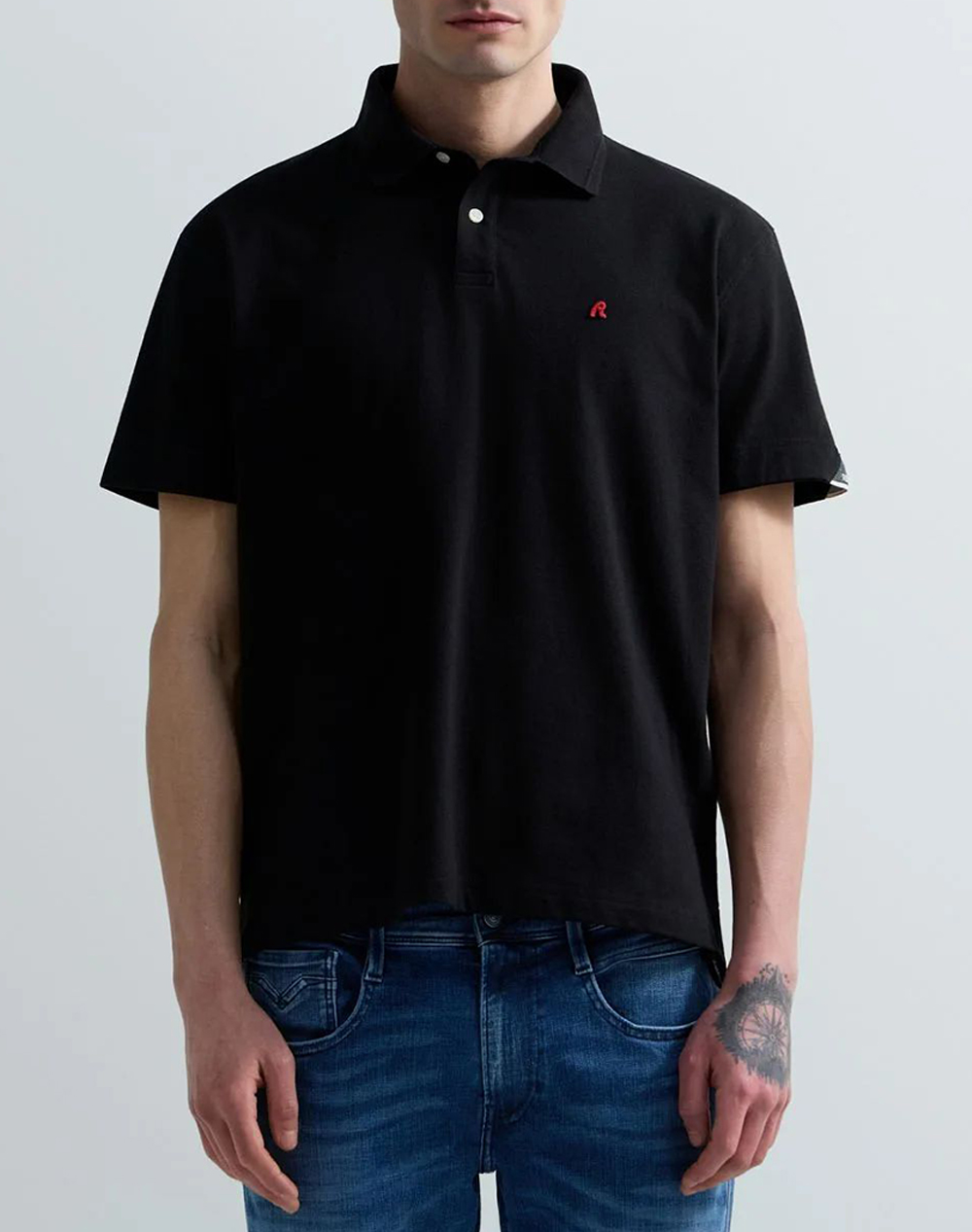 Replay Πολο Ανδρας Ρουχα Μπλουζες Polo Black Βαμβακιμε Ελασταν M3431 .000.21868 098