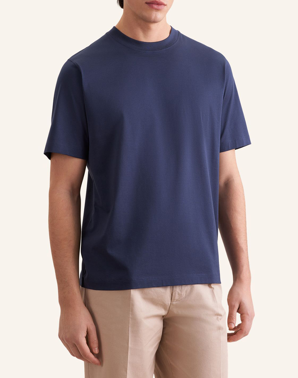 Seidensticker Basic T Shirt Merceriz Ανδρας Ρουχα Μπλουζες T Shirt Navyblue Βαμβακι 849665 36