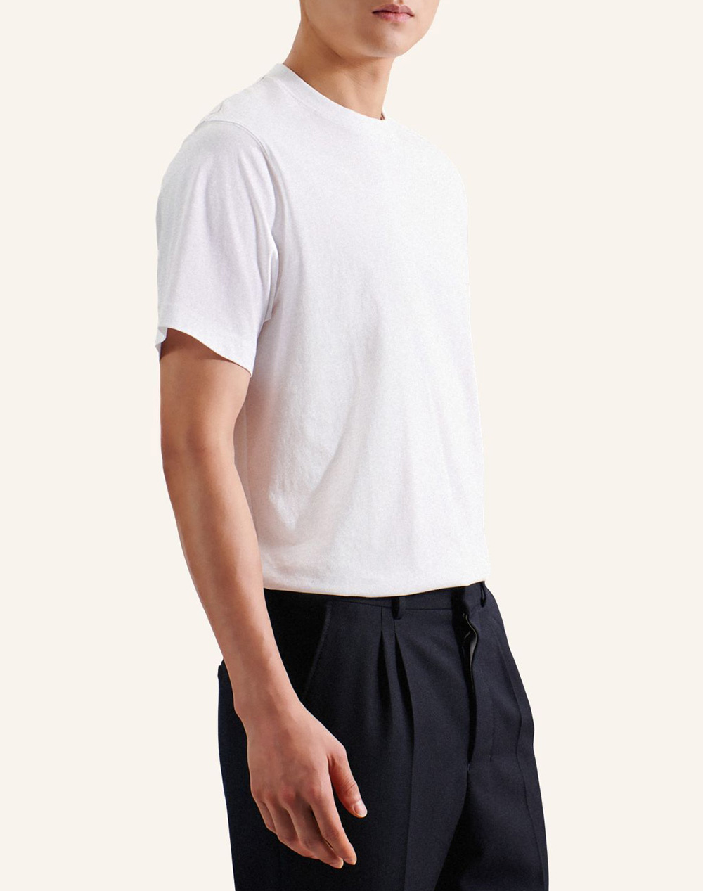 Seidensticker Basic T Shirt Ανδρας Ρουχα Μπλουζες T Shirt White Βαμβακι 140100 01 - Koolfly