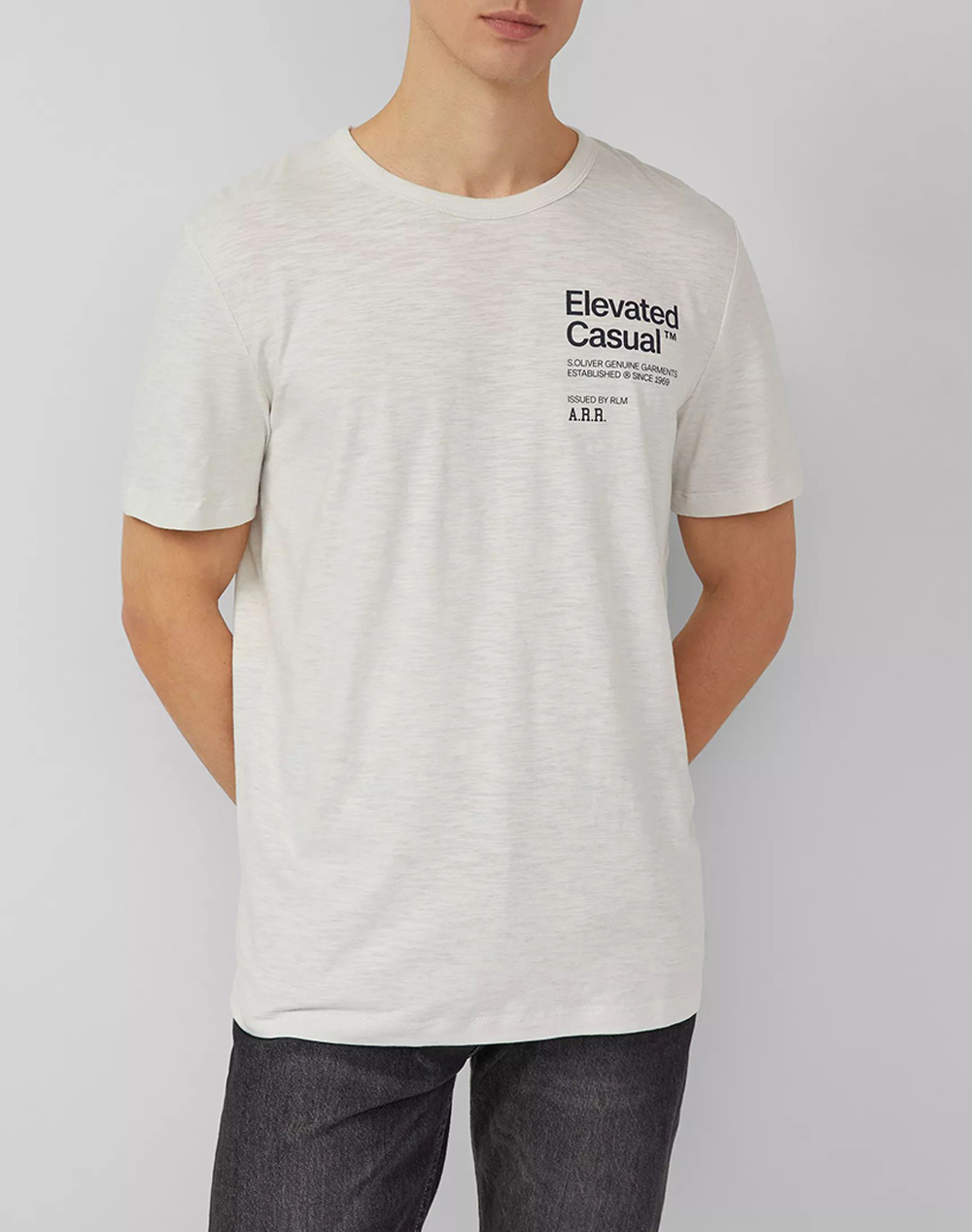 S.Oliver Μπλούζα Ανδρας Ρουχα Μπλουζες T Shirt Cream Βαμβακισυνθετικο So2169775 02D2
