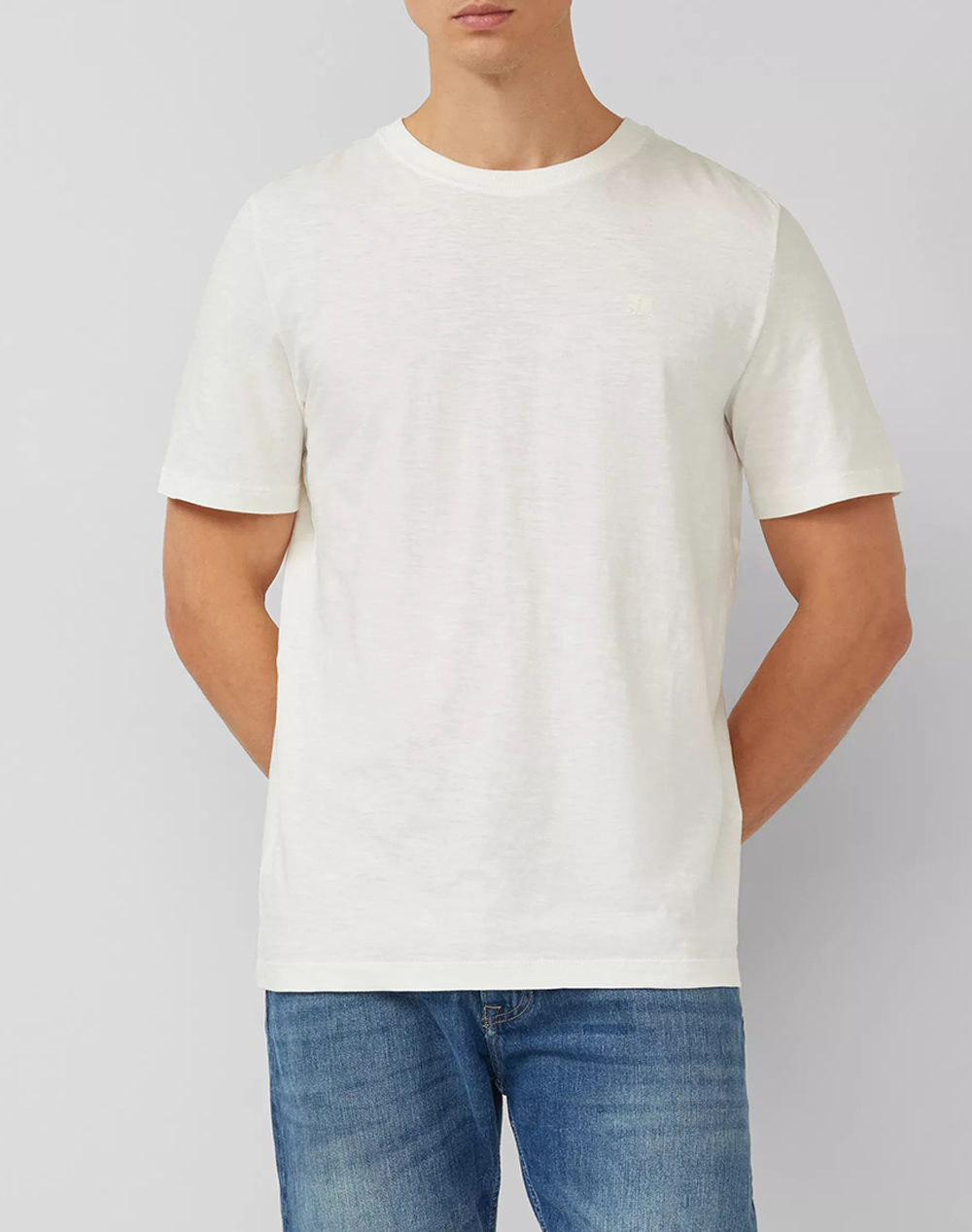 S.Oliver Μπλούζα Ανδρας Ρουχα Μπλουζες T Shirt Offwhite Βαμβακι So2175634 0200