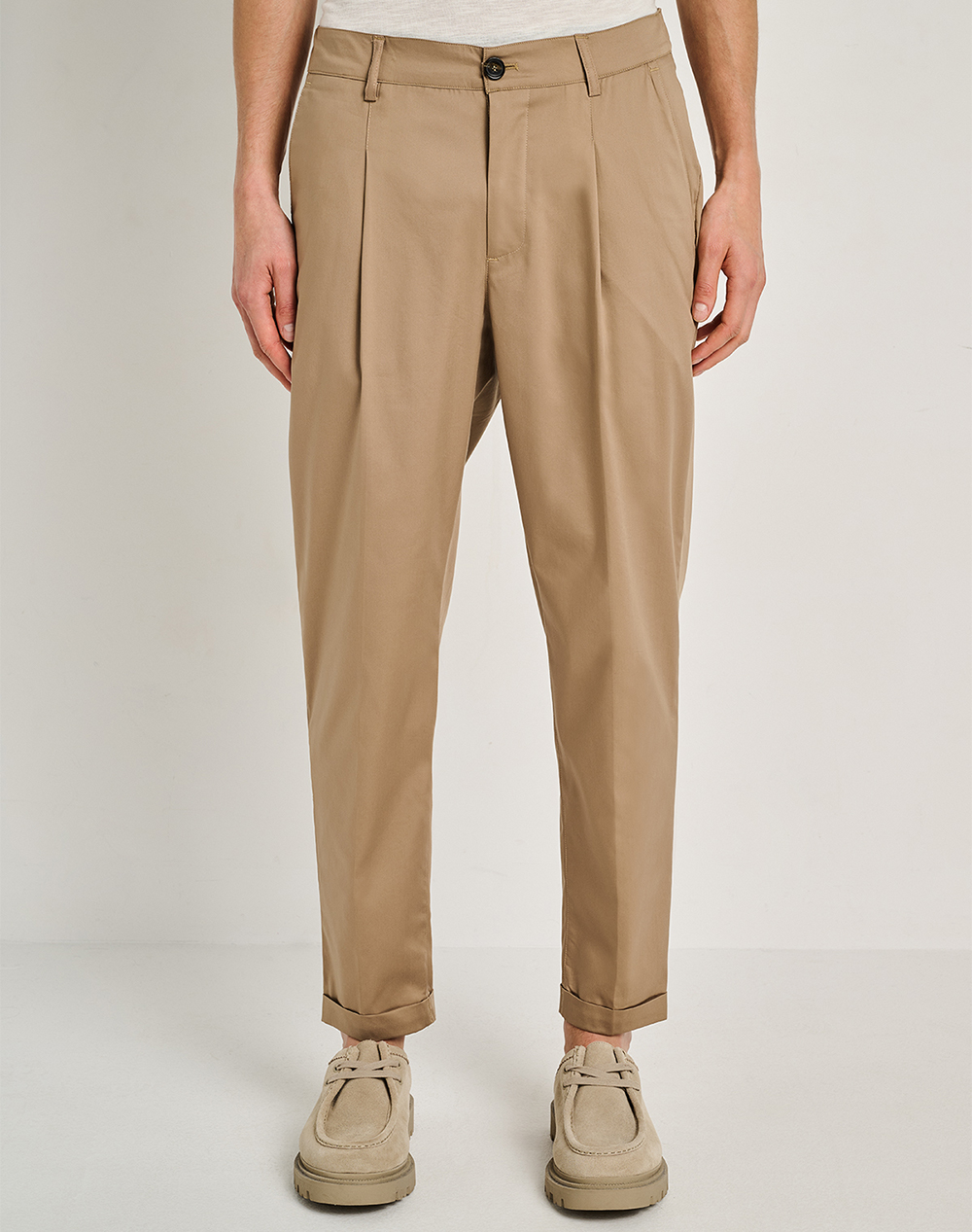 Staff Davide Man Pant Co El Ανδρας Ρουχα Παντελονια Chinos Sandybrown Βαμβακιμε Ελασταν 60 114.055 Ν0040