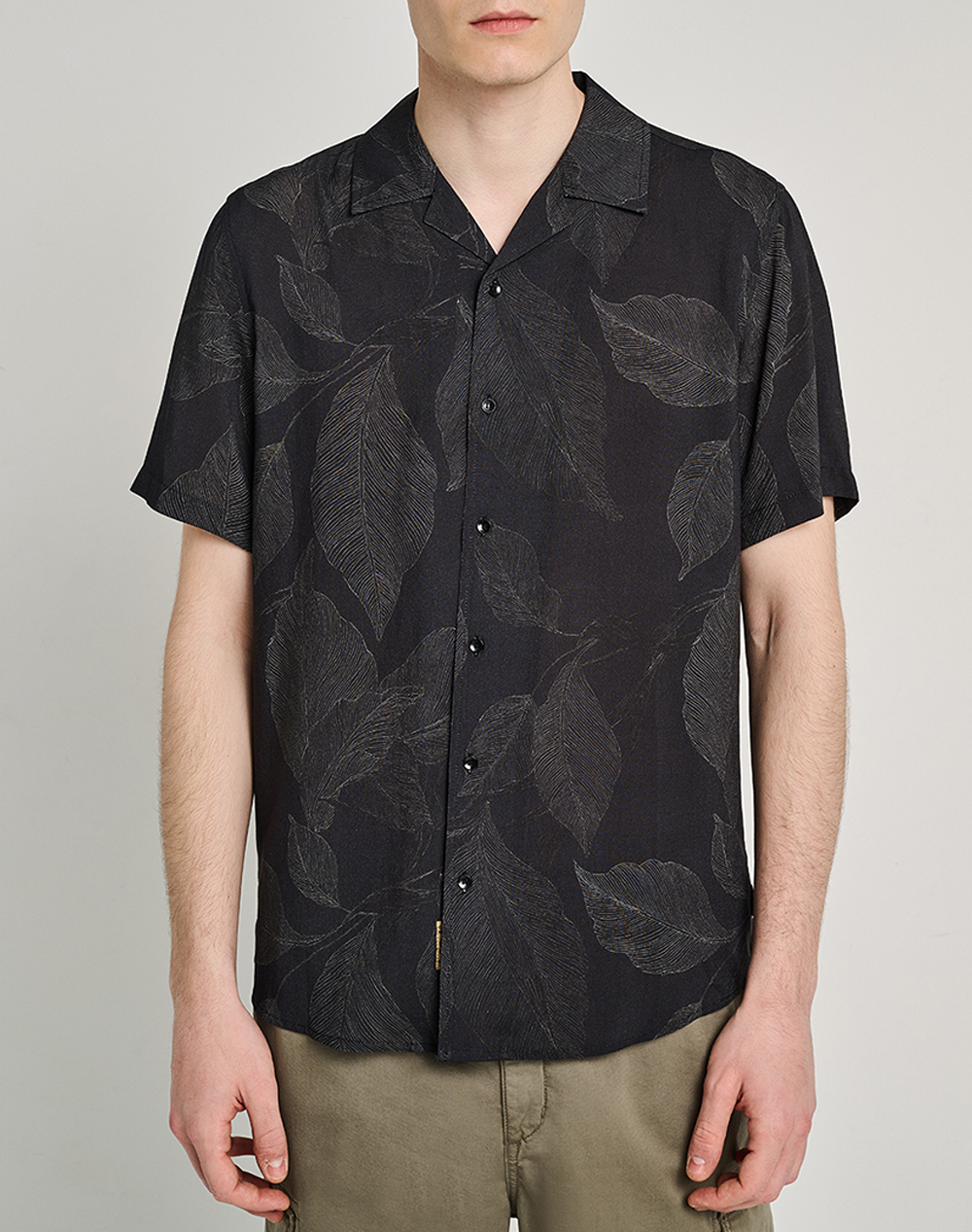 Staff Noel Man Shirt Short Sleeve Ανδρας Ρουχα Πουκαμισα Black Βισκοζ 61 213.055 Ν0000