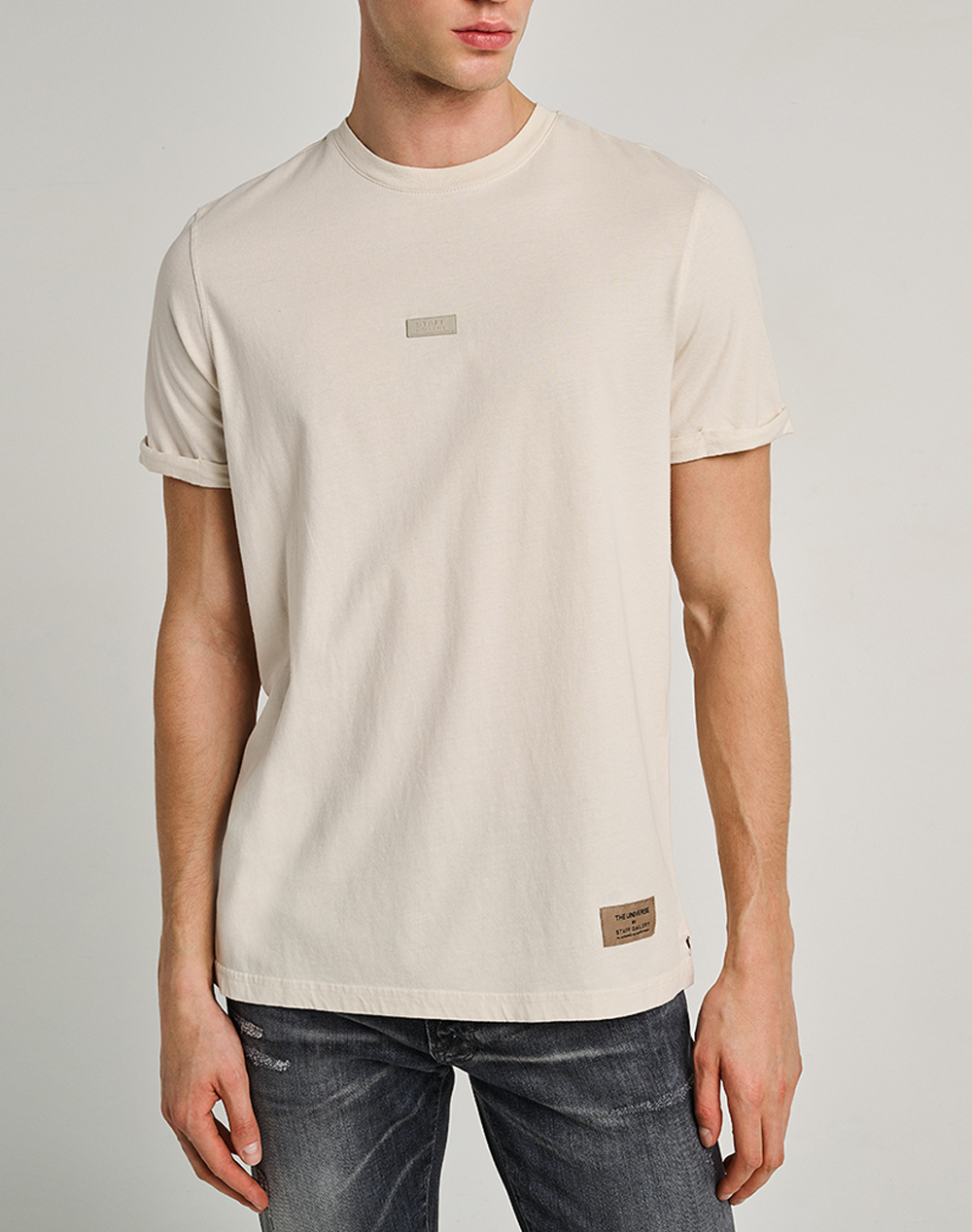 Staff Evan Man T Shirt Wide Fit Ανδρας Ρουχα Μπλουζες T Shirt Biege Βαμβακι 64 020.055 Ν9947