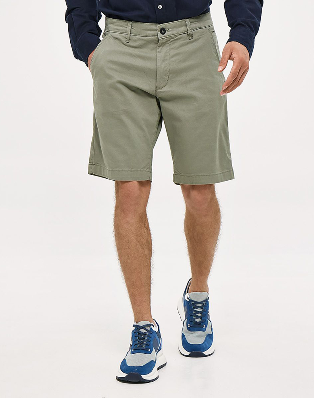 Brokers Ανδρικη Βερμουδα Βαμβακερη Ανδρας Ρουχα Σορτς | Βερμουδες Chinos Armygreen Βαμβακιμε Ελασταν 26015442451 61100