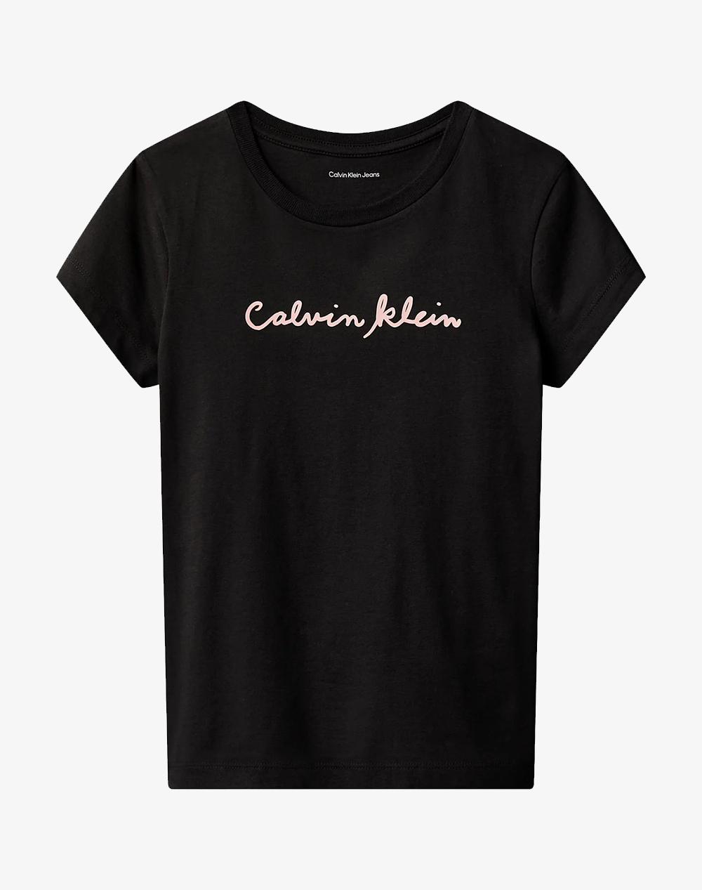 Calvin Klein Jeans Script Logo Slim Ss T Shirt Παιδι Κοριτσι Ρουχα Μπλουζες Black Βαμβακι Lvcksja17G 8Y 16Y Beh Για Κορίτσι