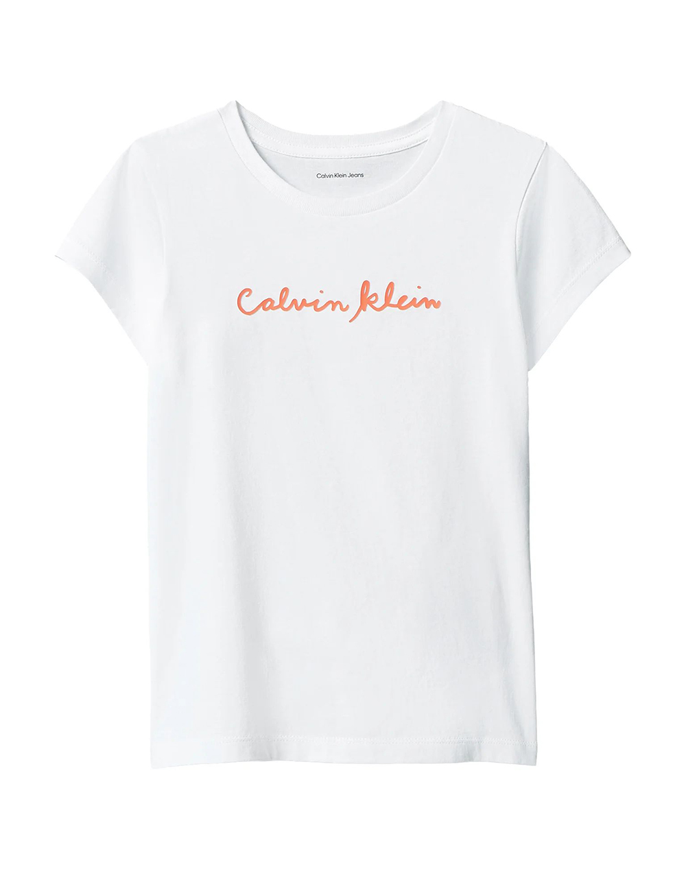 Calvin Klein Jeans Script Logo Slim Ss T Shirt Παιδι Κοριτσι Ρουχα Μπλουζες White Βαμβακι Lvcksja17G 8Y 16Y Yaf Για Κορίτσι
