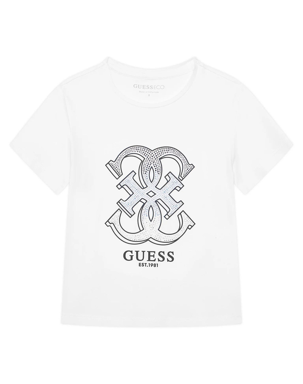 Guess Midi Ss T Shirt Μπλουζα Παιδικο Girl Παιδι Κοριτσι Ρουχα Μπλουζες White Βαμβακι,Με Ελασταν J6ri28k6yw4 G011 - Koolfly