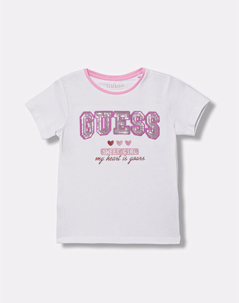 Guess Kids Ss T Shirt Μπλουζα Παιδικο Girl Παιδι Κοριτσι Ρουχα Μπλουζες White Βαμβακι,Με Ελασταν K6ri11k6yw4 G011 - Koolfly