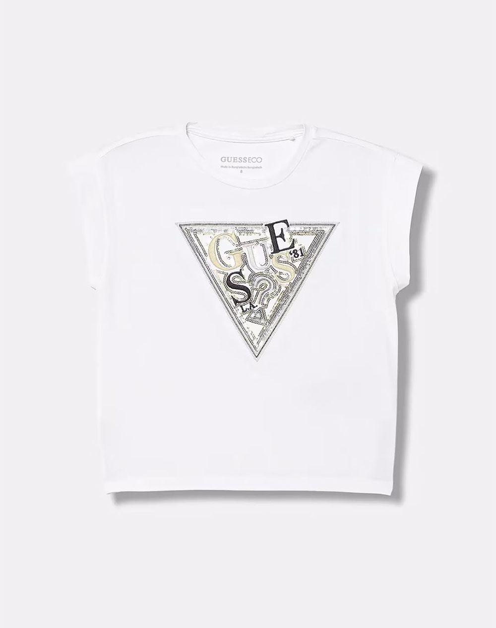 Guess Kids Midi Ss T Shirt W/Sequins Μπλουζα Παιδικο Girl Παιδι Κοριτσι Ρουχα Μπλουζες White Βαμβακι,Με Ελασταν J6ri04k6yw4 G011 - Koolfly