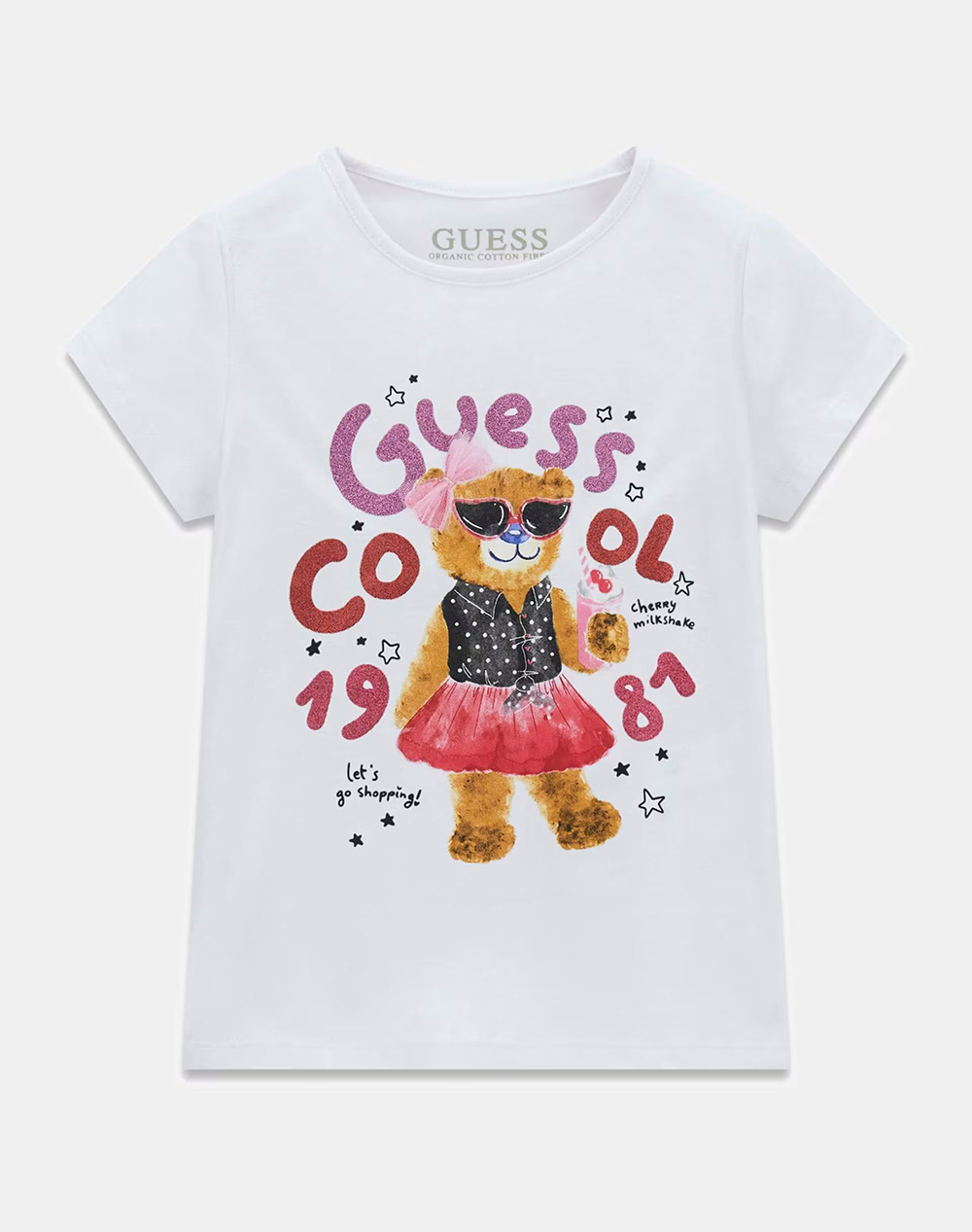 Guess Kids Ss T Shirt Μπλουζα Παιδικο Girl Παιδι Κοριτσι Ρουχα Μπλουζες White Βαμβακιμε Ελασταν K6Ri03K6Yw4 G011 Για Κορίτσι