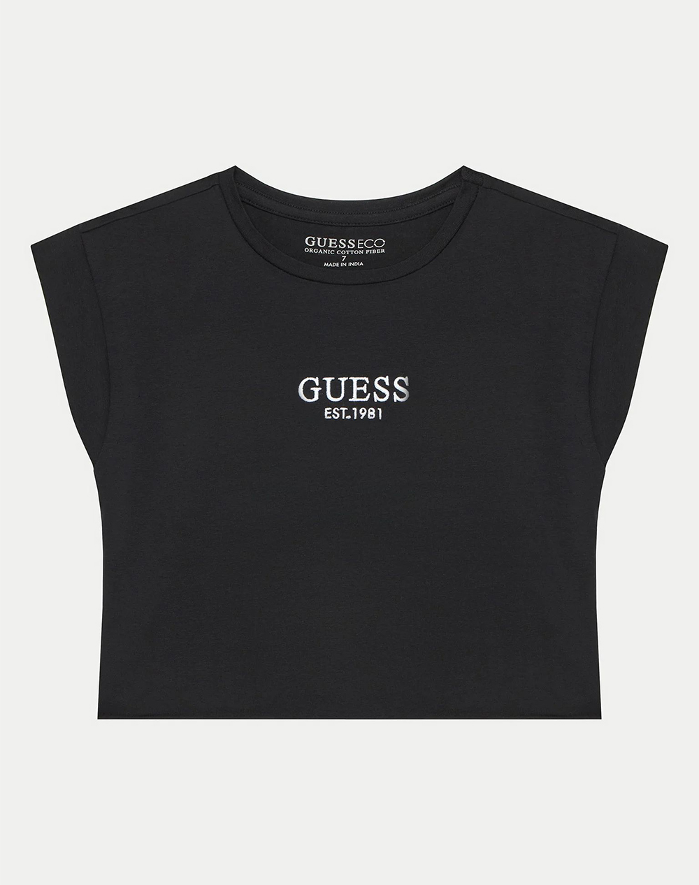 Guess Kids Crop Ss T Shirt Μπλουζα Παιδικο Girl Παιδι Κοριτσι Ρουχα Μπλουζες Black Βαμβακιμε Ελασταν J4Bi34J1314 Jblk Για Κορίτσι